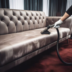 LEATHER CLEANING OTTOMAN